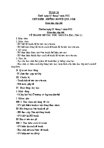Giáo án các môn Lớp 4 - Tuần 26 - Năm học 2022-2021 - Nguyễn Thị Hòa