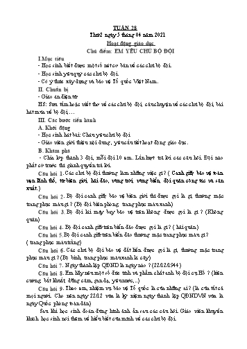 Giáo án các môn Lớp 4 - Tuần 28 - Năm học 2020-2021 - Nguyễn Thị Hòa