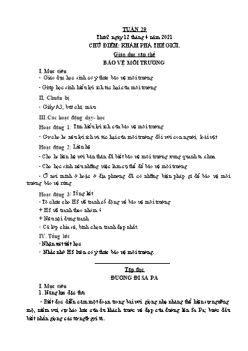 Giáo án các môn Lớp 4 - Tuần 29 - Năm học 2020-2021 - Nguyễn Thị Hòa
