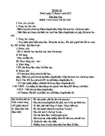 Giáo án các môn Lớp 4 - Tuần 29 - Năm học 2021-2022 - Nguyễn Thị Hòa