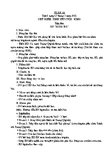 Giáo án các môn Lớp 4 - Tuần 34 - Năm học 2020-2021 - Nguyễn Thị Hòa