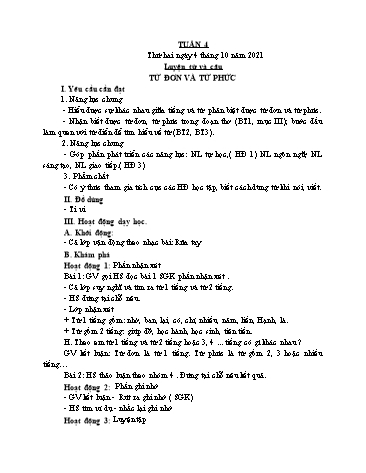 Giáo án các môn Lớp 4 - Tuần 4 - Năm học 2021-2022 - Nguyễn Thị Hòa