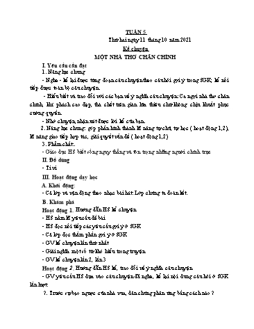Giáo án các môn Lớp 4 - Tuần 5 - Năm học 2021-2022 - Nguyễn Thị Hòa