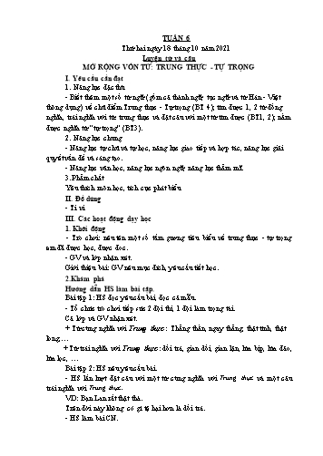 Giáo án các môn Lớp 4 - Tuần 6 - Năm học 2021-2022 - Nguyễn Thị Hòa