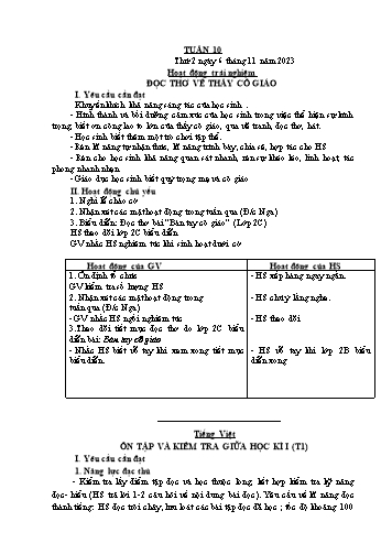 Giáo án các môn Lớp 5 - Tuần 10 - Năm học 2023-2024 - Nguyễn Thị Hòa