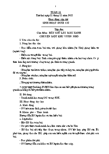 Giáo án các môn Lớp 5 - Tuần 11 - Năm học 2022-2023 - Nguyễn Thị Hòa