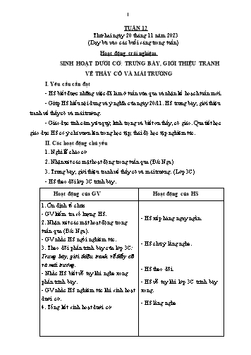 Giáo án các môn Lớp 5 - Tuần 12 - Năm học 2023-2024 - Nguyễn Thị Hòa
