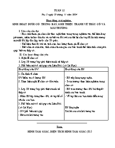 Giáo án các môn Lớp 5 - Tuần 12 - Năm học 2024-2025 - Trần Thị Tú Uyên