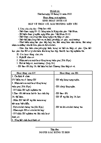 Giáo án các môn Lớp 5 - Tuần 13 - Năm học 2022-2023 - Nguyễn Thị Hòa