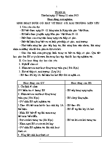 Giáo án các môn Lớp 5 - Tuần 13 - Năm học 2023-2024 - Nguyễn Thị Hòa