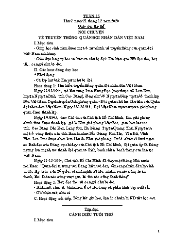 Giáo án các môn Lớp 5 - Tuần 15 - Năm học 2020-2021 - Nguyễn Thị Hòa