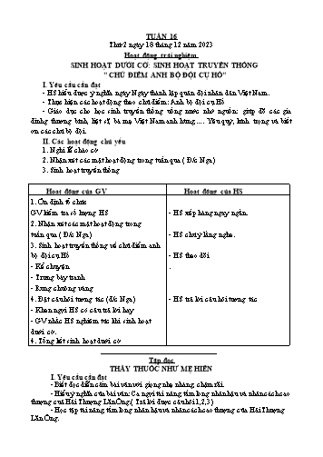 Giáo án các môn Lớp 5 - Tuần 16 - Năm học 2023-2024 - Nguyễn Thị Hòa