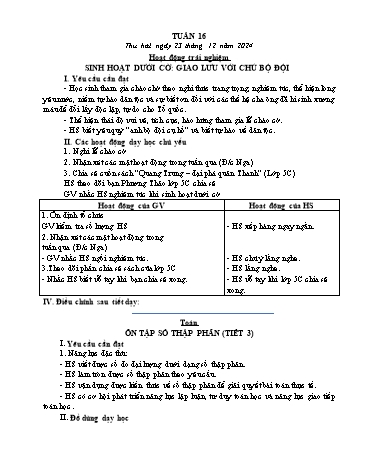 Giáo án các môn Lớp 5 - Tuần 16 - Năm học 2024-2025 - Trần Thị Tú Uyên