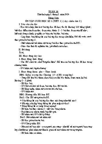 Giáo án các môn Lớp 5 - Tuần 18 - Năm học 2023-2024 - Nguyễn Thị Hòa