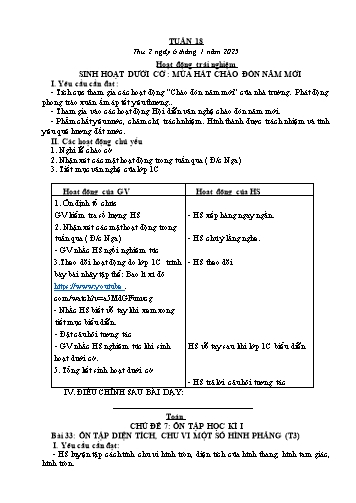 Giáo án các môn Lớp 5 - Tuần 18 - Năm học 2024-2025 - Trần Thị Tú Uyên