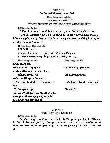 Giáo án các môn Lớp 5 - Tuần 20 - Năm học 2024-2025 - Trần Thị Tú Uyên