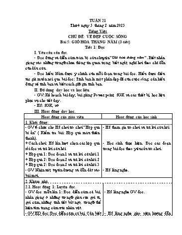 Giáo án các môn Lớp 5 - Tuần 21 - Năm học 2024-2025 - Trần Thị Tú Uyên