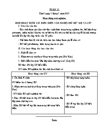 Giáo án các môn Lớp 5 - Tuần 25 - Năm học 2024-2025 - Nguyễn Thị Hòa