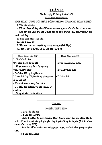Giáo án các môn Lớp 5 - Tuần 26 - Năm học 2022-2023 - Nguyễn Thị Hòa