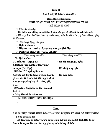 Giáo án các môn Lớp 5 - Tuần 26 - Năm học 2024-2025 - Nguyễn Thị Hòa