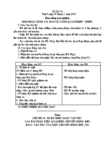 Giáo án các môn Lớp 5 - Tuần 28 - Năm học 2024-2025 - Nguyễn Thị Hòa