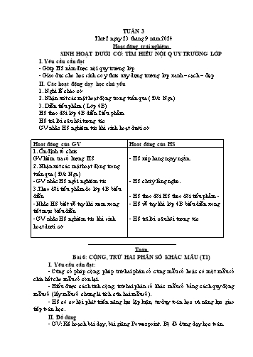 Giáo án các môn Lớp 5 - Tuần 3 - Năm học 2024-2025 - Trần Thị Tú Uyên