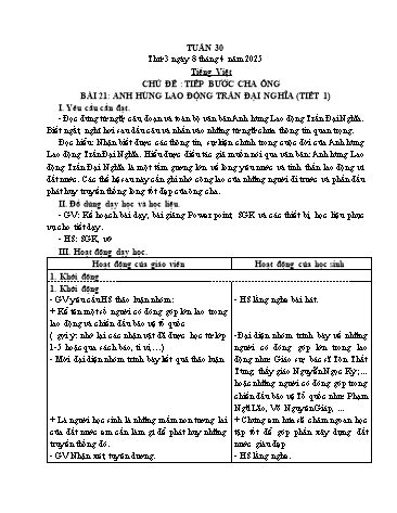 Giáo án các môn Lớp 5 - Tuần 30 - Năm học 2024-2025 - Nguyễn Thị Hòa