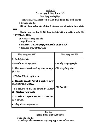 Giáo án các môn Lớp 5 - Tuần 34 - Năm học 2023-2024 - Nguyễn Thị Hòa