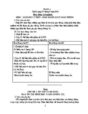 Giáo án các môn Lớp 5 - Tuần 4 - Năm học 2024-2025 - Nguyễn Thị Hòa