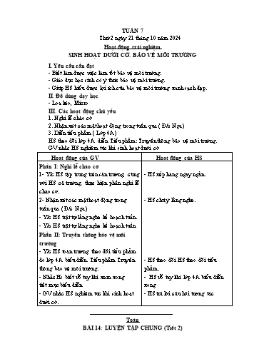 Giáo án các môn Lớp 5 - Tuần 7 - Năm học 2024-2025 - Nguyễn Thị Hòa