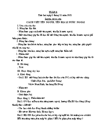 Giáo án các môn Lớp 5 - Tuần 8 - Năm học 2021-2022 - Nguyễn Thị Hòa
