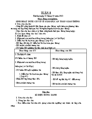 Giáo án các môn Lớp 5 - Tuần 8 - Năm học 2023-2024 - Nguyễn Thị Hòa