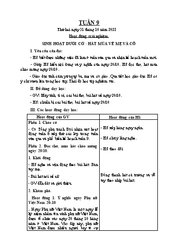 Giáo án các môn Lớp 5 - Tuần 9 - Năm học 2022-2023 - Nguyễn Thị Hòa