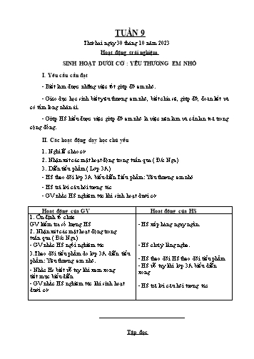 Giáo án các môn Lớp 5 - Tuần 9 - Năm học 2023-2024 - Nguyễn Thị Hòa
