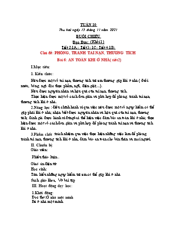 Giáo án Đạo đức & GDTC Khối Tiểu học - Tuần 10 - Năm học 2021-2022