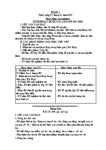 Kế hoạc bài dạy các môn Lớp 1 - Tuần 7 - Năm học 2022-2023 - Trần Thị Tú Uyên