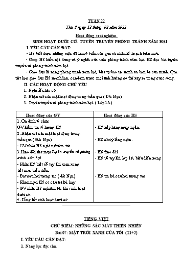 Kế hoạch bài dạy các Khối Lớp 2 - Tuần 22 - Năm học 2021-2022 - Cao Thị Kim Nga