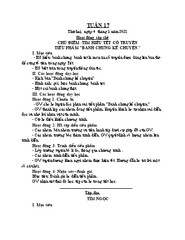 Kế hoạch bài dạy các môn Khối 2 - Tuần 17 - Năm học 2020-2021 - Cao Thị Kim Nga