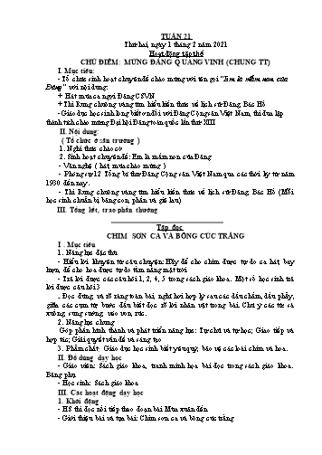 Kế hoạch bài dạy các môn Khối 2 - Tuần 21 - Năm học 2022-2023 - Cao Thị Kim Nga