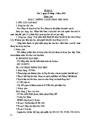 Kế hoạch bài dạy các môn Khối 2 - Tuần 25 - Năm học 2021-2022 - Cao Thị Kim Nga