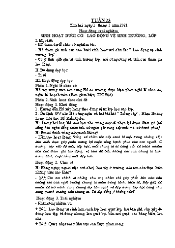 Kế hoạch bài dạy các môn Lớp 1 - Tuần 23 - Năm học 2020-2021 - Trần Thị Tú Uyên