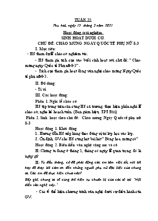 Kế hoạch bài dạy các môn Lớp 1 - Tuần 25 - Năm học 2020-2021 - Trần Thị Tú Uyên