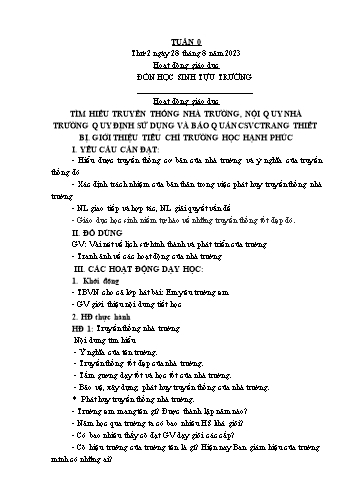 Kế hoạch bài dạy các môn Lớp 2 - Tuần 0 - Năm học 2023-2024 - Cao Thị Kim Nga