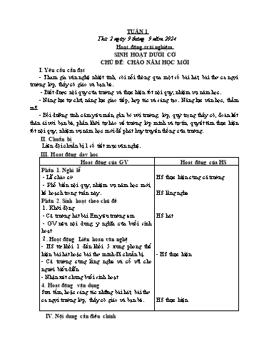 Kế hoạch bài dạy các môn Lớp 2 - Tuần 1 - Năm học 2024-2025 - Cao Thị Kim Nga