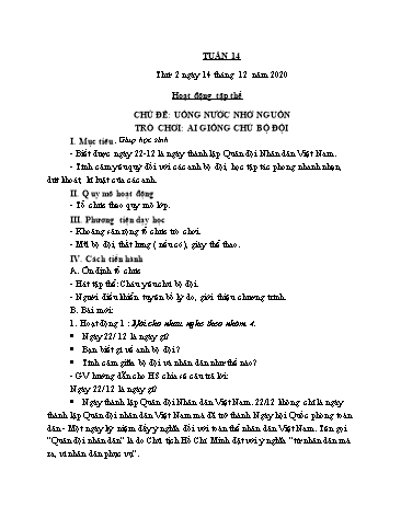 Kế hoạch bài dạy các môn Lớp 2 - Tuần 14 - Năm học 2022-2023 - Cao Thị Kim Nga