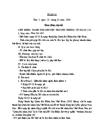 Kế hoạch bài dạy các môn Lớp 2 - Tuần 15 - Năm học 2020-2021 - Cao Thị Kim Nga