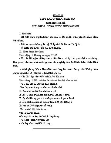 Kế hoạch bài dạy các môn Lớp 2 - Tuần 16 - Năm học 2020-2021 - Cao Thị Kim Nga