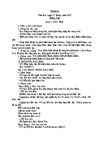 Kế hoạch bài dạy các môn Lớp 2 - Tuần 19 - Năm học 2021-2022 - Cao Thị Kim Nga