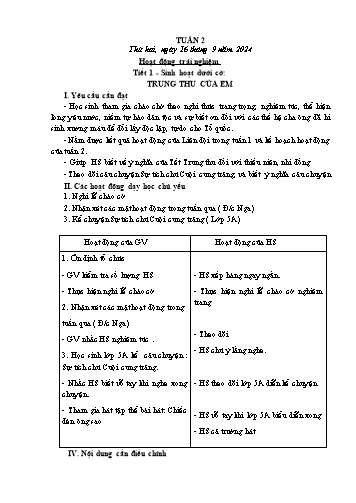 Kế hoạch bài dạy các môn Lớp 2 - Tuần 2 - Năm học 2024-2025 - Cao Thị Kim Nga