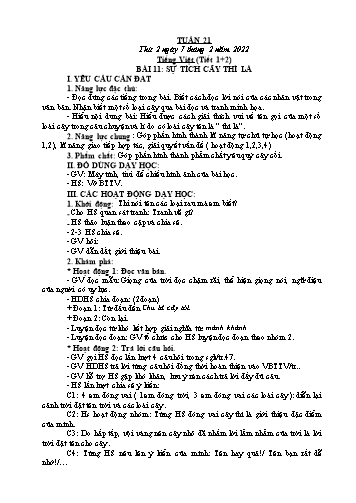 Kế hoạch bài dạy các môn Lớp 2 - Tuần 21 - Năm học 2021-2022 - Cao Thị Kim Nga
